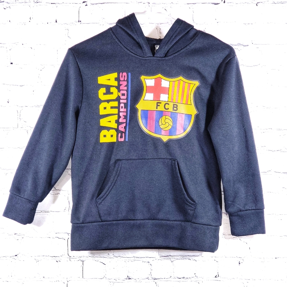 FCBarcelona black youth soccer hoodie